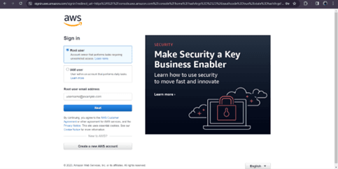 Fig 9.1: Login to the console