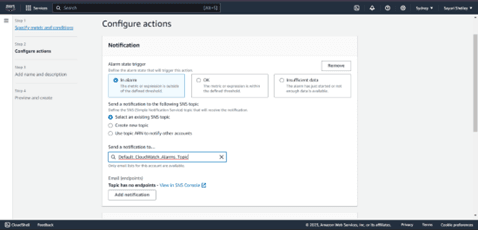 Fig 9.8: Configure the actions