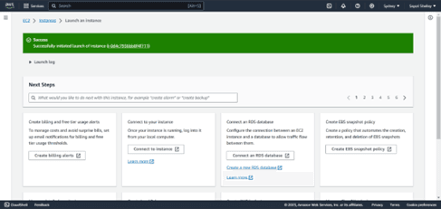 Fig 9.2: Launch an instance