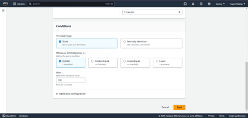 Fig 9.8: Configure the actions