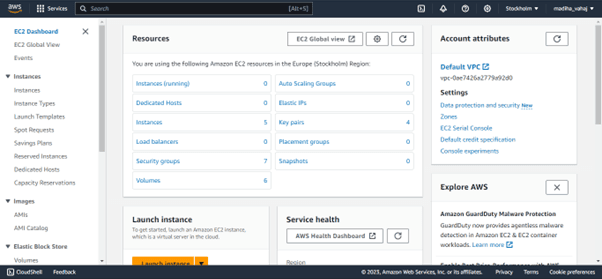 EC2 Dashboard