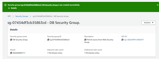 Fig.-1: Creating the DB security group