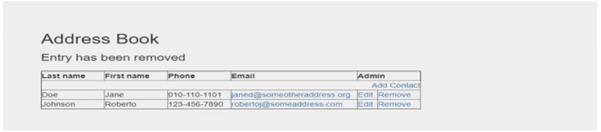 Fig.-4: Displaying the Address Book database