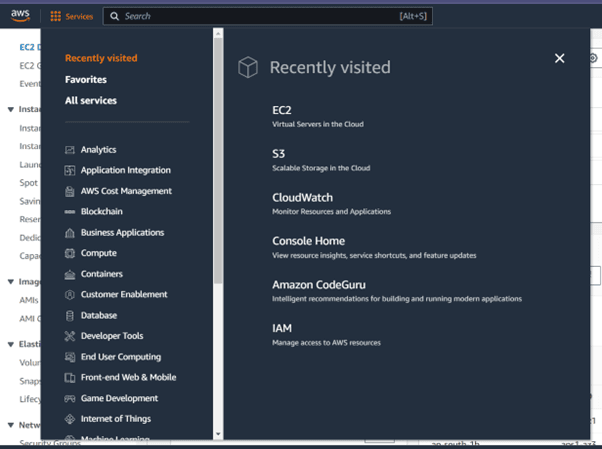 Figure 1: AWS Management Console
