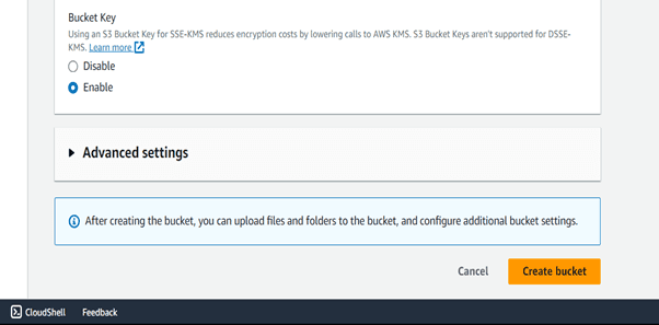 Figure 4: Bucket Creation Confirmation