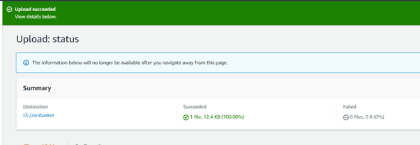 Figure 8: Upload Status page