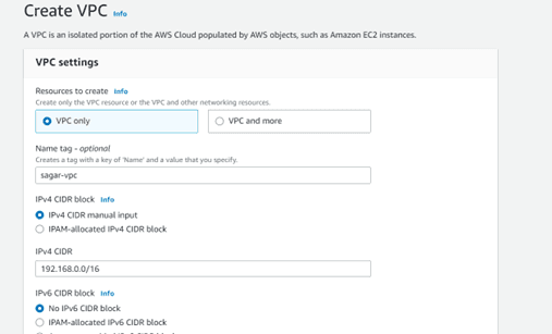 Fig.-2: Creating a VPC