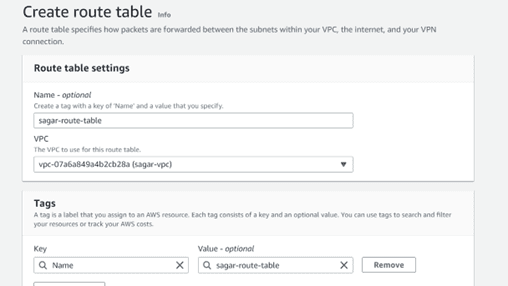 Fig-4. Creating Route Table