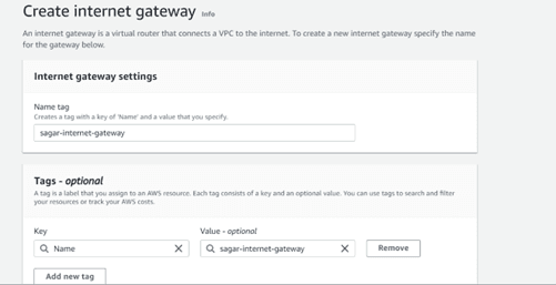 Fig.-7: Creating the internet gateway